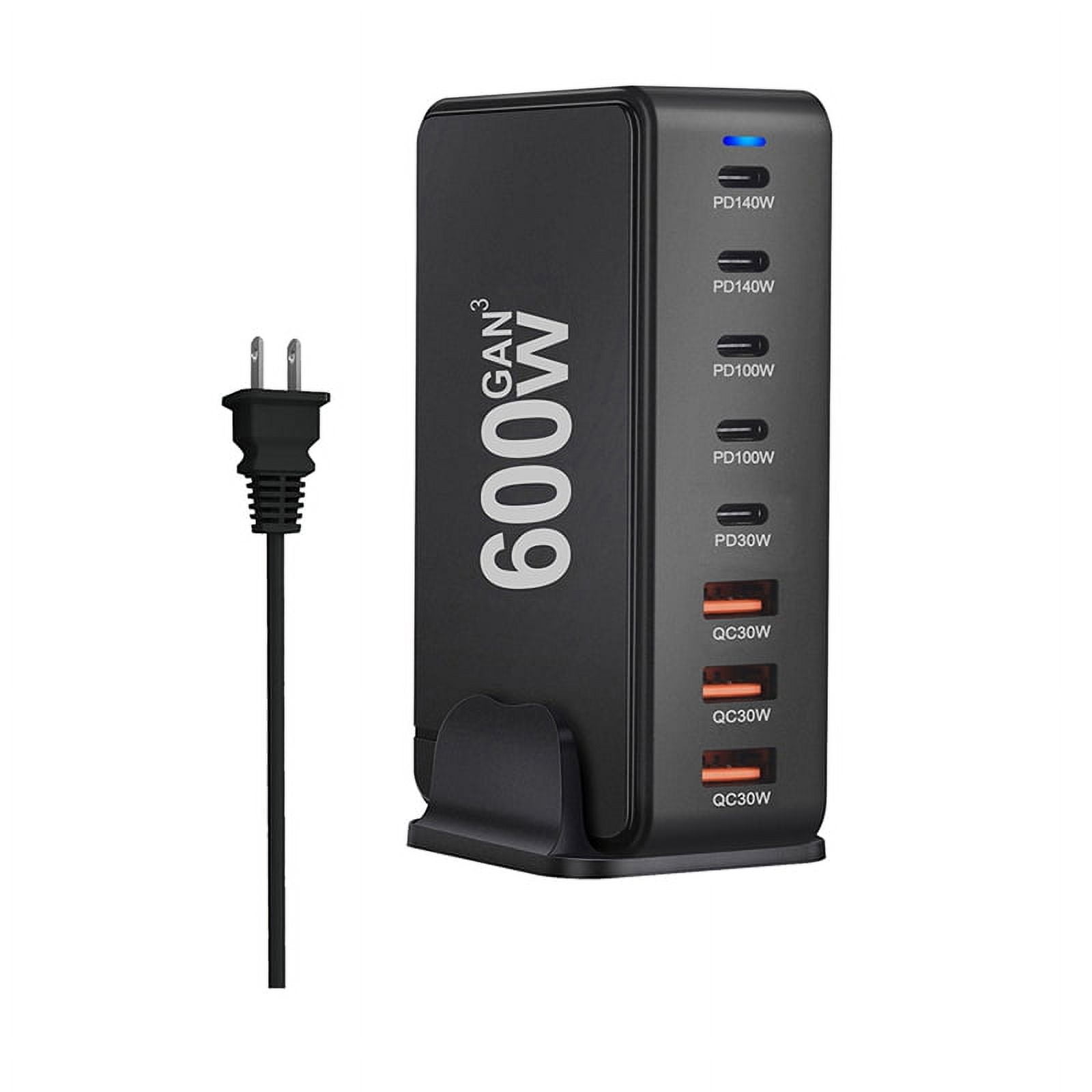 Fast Charging 600W Desktop GaN Quick PD Charger 8 Ports USB Type C Mobile Phone Laptop PC Dock Stand US Plug