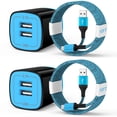 thumbnail image 1 of Fast Charging Block,2 Pack USB Wall Charger Blcok with 6FT Type C Charging Cable USB C Cable Fast Charging Adapter 2.1A USB Charger Block,Phone Charger Quick Charger Plug for Samsung,Android Charger, 1 of 9