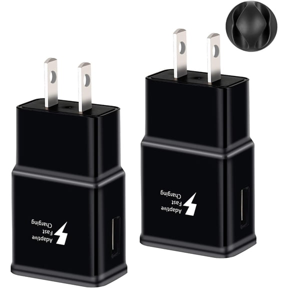Fast Charging Block, USB Adaptive Fast Charger Box Android Cell Phone Wall Quick Tablet Charger Plug Adapter Compatible Samsung Galaxy S10 S9 S8 S7 A13 A16 Note 8 9 10 LG G7 Plus EP-TA20JBE (2 Pack)