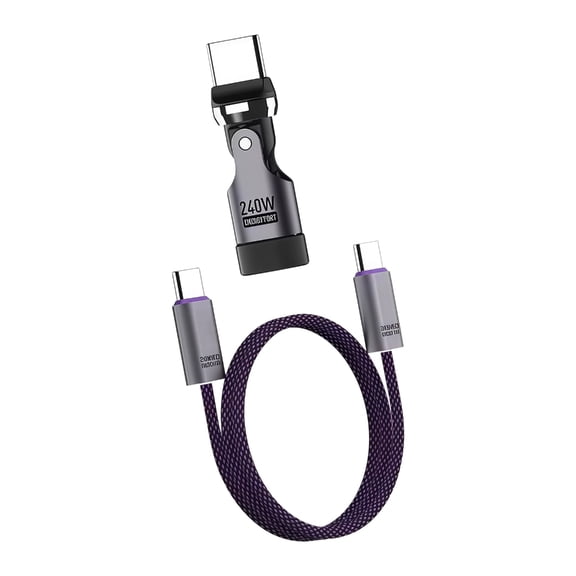Fast Charging Cable With 360 Degree Rotatable Connector Type C To Type C Mobile Game Data Cable for Phone Tablet Laptop
