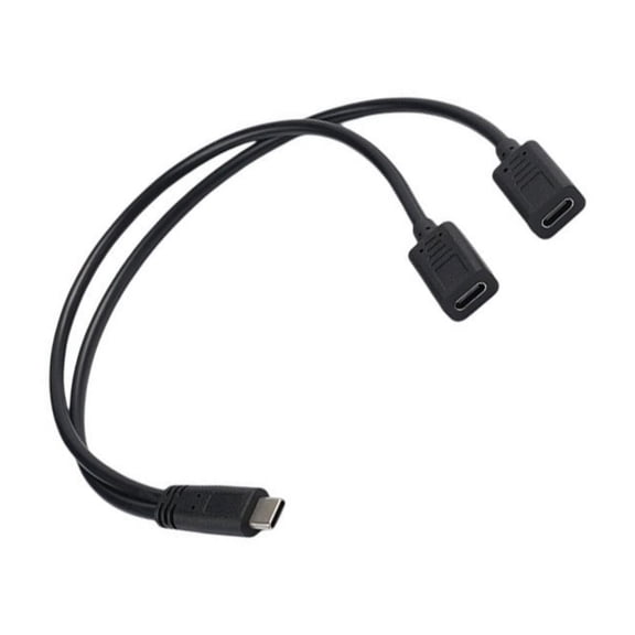 Fast Charging Cord Double Type-C Port Charging Adapter Cable USB C Male to Double USB C Female Splitter Cable