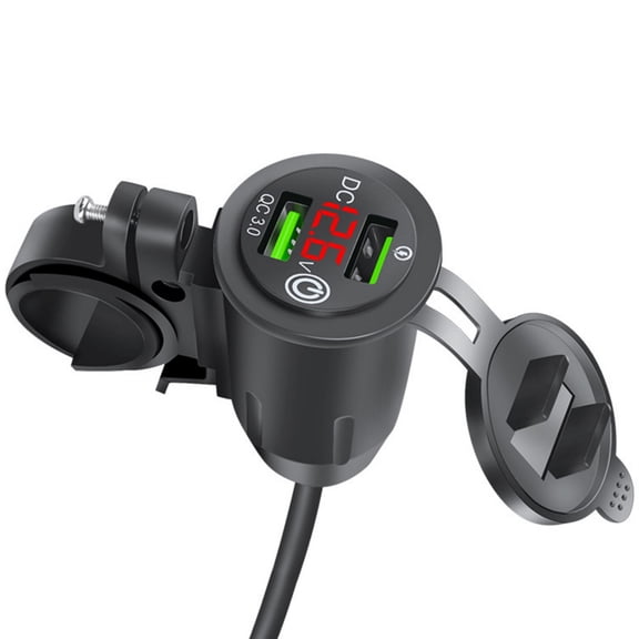 Fast Charging Motorcycle USB Charges Double Port Smartphone Charges with Easy Touches Switches & Secure Installation