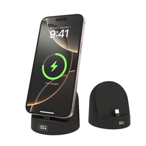Fast Charging Station for iPhone/Samsung/Android,Silicone Charging Dock with LED Power Display,Charging Stand with USB-C,Charging Holder Black