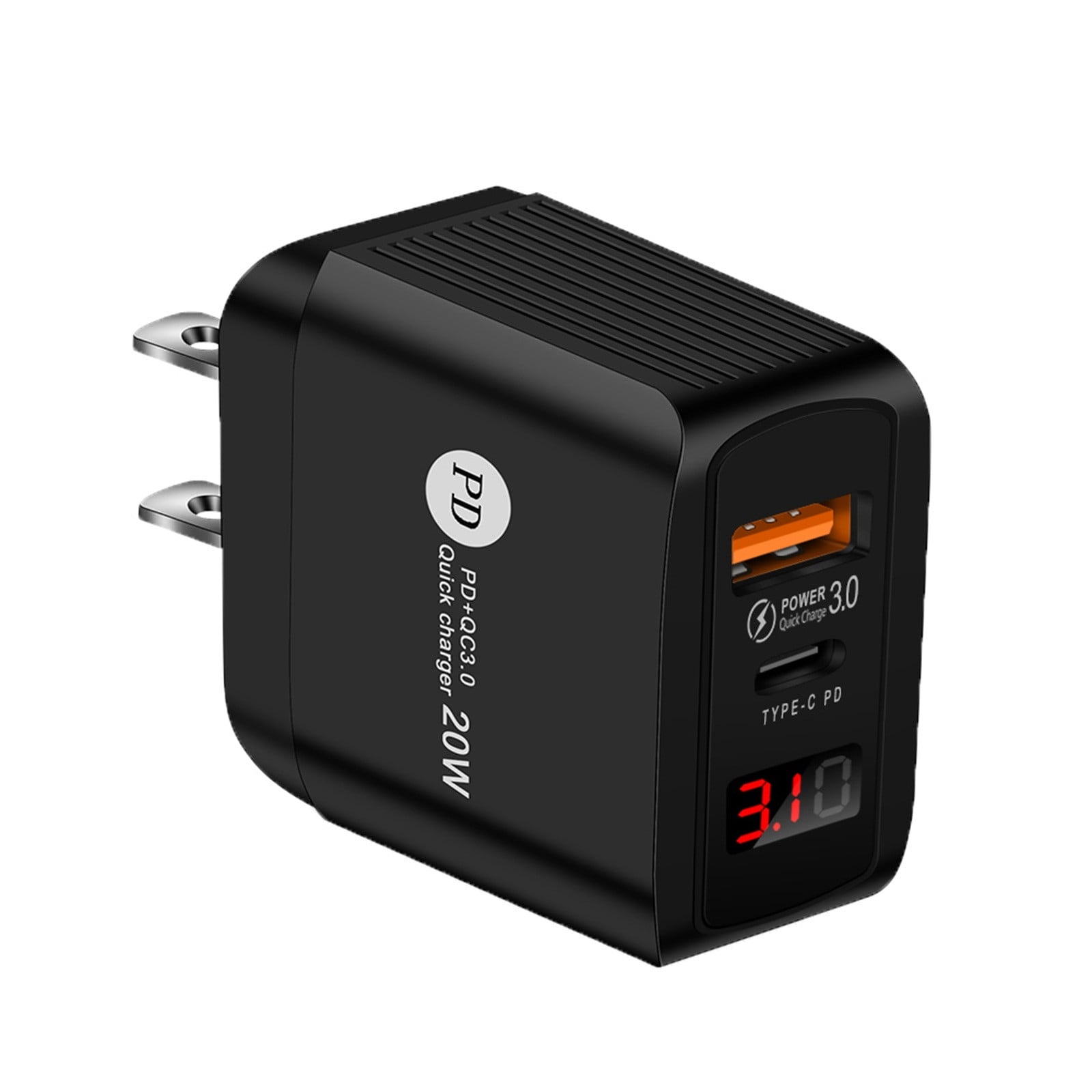 Fast Charging USB C Nano GaN Wall Charger, 20W 2-Port for Laptops ...
