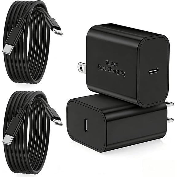 Fast Charging USB-C Wall Adapter With 6FT Type-C to C Cable, Universal Charger Set Comparable with Android & iOS Smartphones for Home Travel Daily Quick Power Replenishment