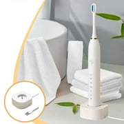 Fast Charging Universal Electric Toothbrush Base – Compact Direct Plug-in Charger with Smart Safety Tech | Pink ABS Design, 5W Power, Anti-Slip for Home & Travel White
