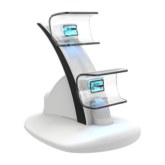 Fast Charging Wireless Dock for Controllers Double Port Stable Stand Space Saving Design USB C Cable