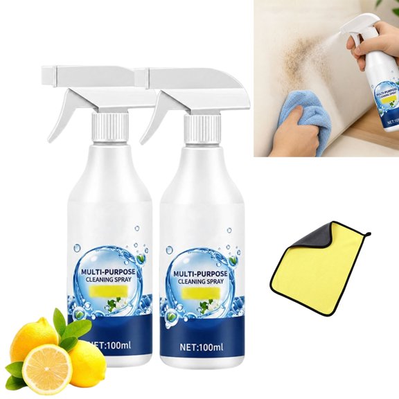 Fast Clean Multi Surface Spray, Heavy-Duty All Purpose Cleaner Spray, Multi Surface House Kitchen Grease Cleaning (2PCS)