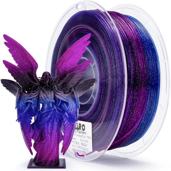 Fast Color Changing Twinkling PLA, 1.75mm Filament, Sparkle Glitter with Colorful Transluent PLA, 3D Printing Material,1kg Spool, Dimensional Accuracy +/-0.03mm, Galaxy