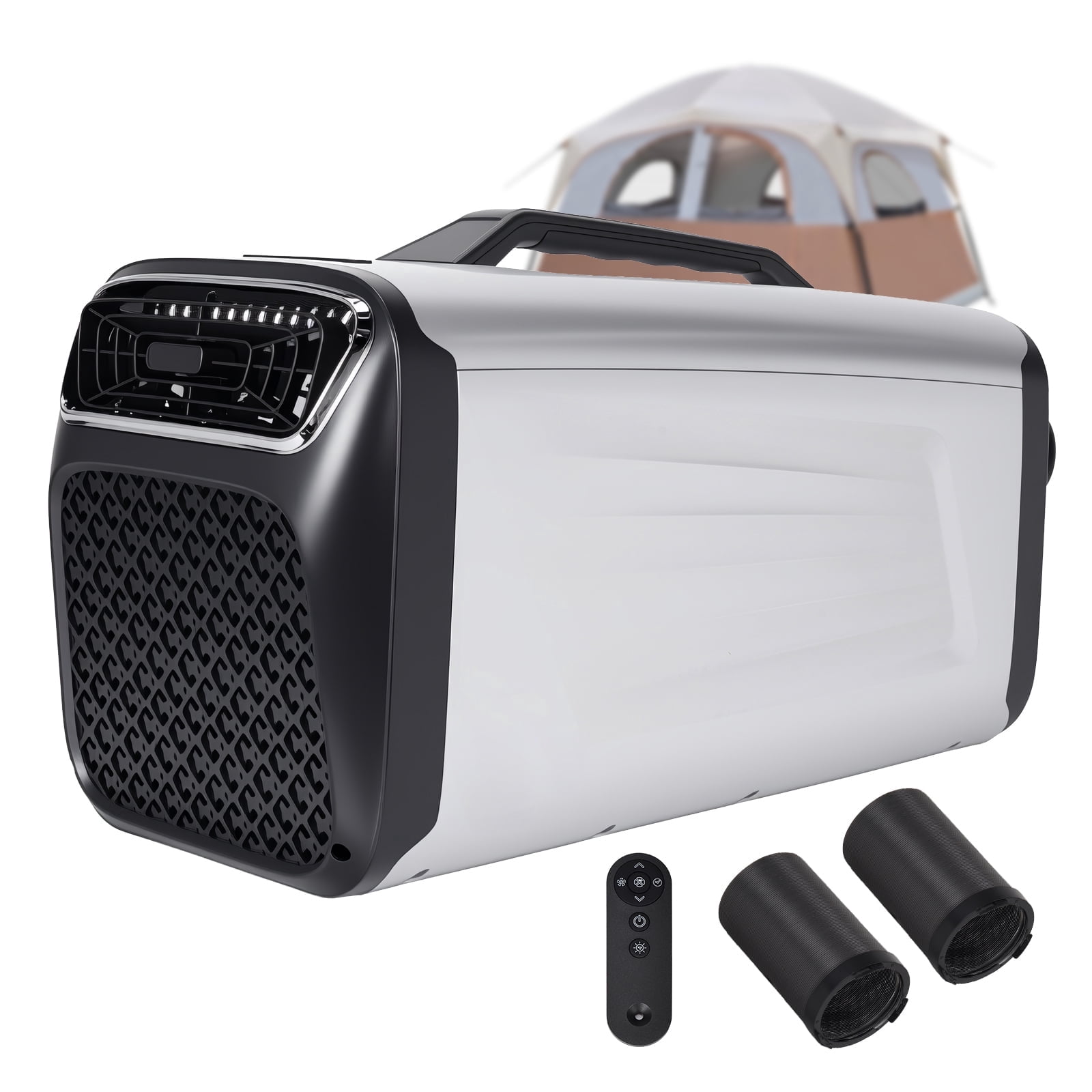 Fast Cooling Portable Camping Air Conditioner, 5200 BTU Outdoor AC for Van and Car Cooling, 400W Quiet Operation, Gray