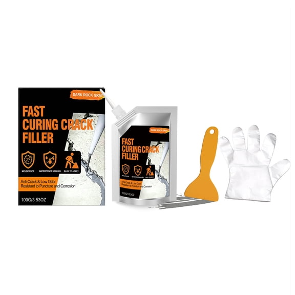 Fast Curing Crack Filler for Concrete Surfaces AntiCrack Low Odor Waterproof Formula with Application Tools 100g Pack
