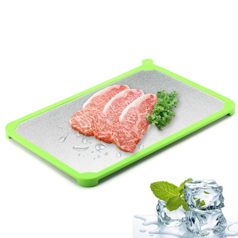 Fast Defrosting Trays Kitchen Frozen Beef Meat Food Aluminum Magic