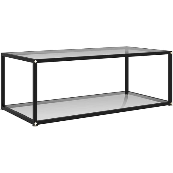 (Fast Delivery) Modern Coffee Table for Living Room Center Table Bedroom and Office - Center or Side Tables for Sofa Tea Table Transparent 39.4"x19.7"x13.8" Tempered Glass