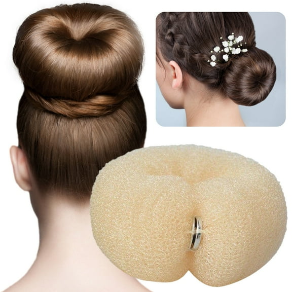 Fast Donut Bun Maker Tool DIY Hair Roll Snap Ring for Women Foam Hair Bands