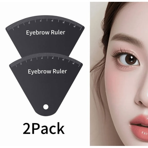 2PCS Fast Drawing Eyebrow Design Ruler - Get Perfect Eyebrows in 1 Minute - Instant Brow Shaper for Beginners Travel and Stage Performances