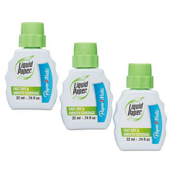 Fast Dry Correction Fluid, 22 Ml Bottle, White, 3/pack | Bundle of 2 Packs
