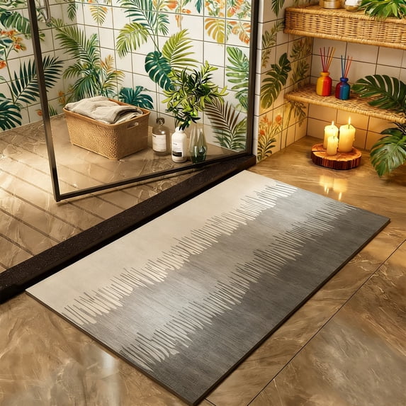Fast Drying Absorbent Bath Mat | Super Absorbent Floor Mat for Bathroom, Shower Door, Entryway & Kitchen | Water Absorbing Rug for Wet Areas | Non-Slip Diatomaceous Earth Mat for Home Use
