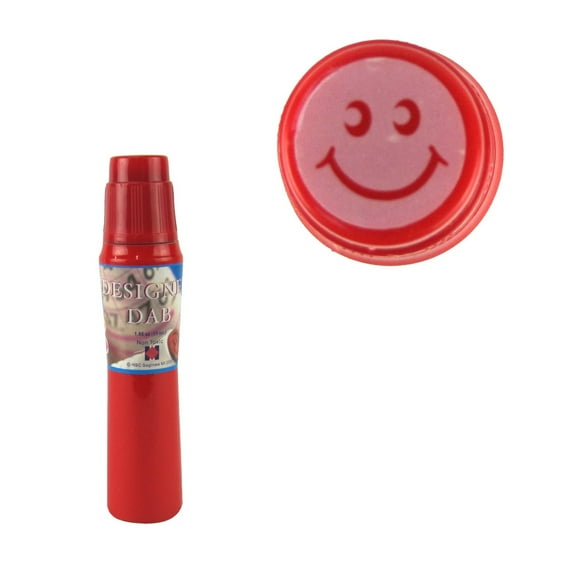 Fast Drying Bright Pink Ink Smiley Face Bingo Dauber Self Inking Dabber Marker