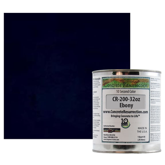 Fast Drying Concrete Stain-Professional-Easy to Use 100-150sq ft Ebony (Black)