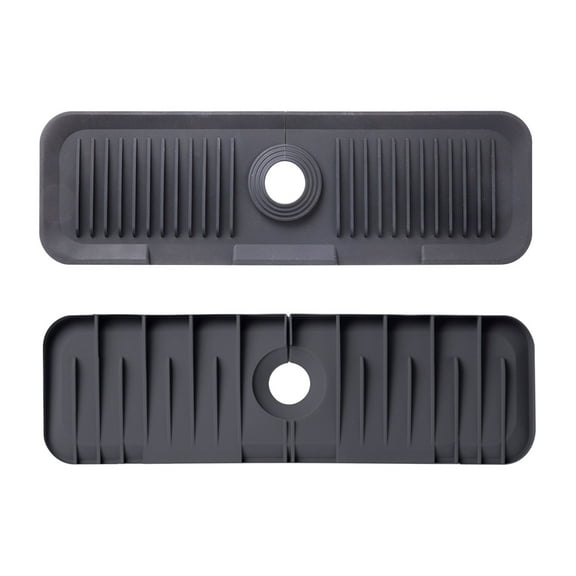 Fast-Drying Diatomite Stone Sink Mat | 14x45CM Kitchen & Bathroom Faucet Guard | Splash-Proof Sink Tray | Non-Slip Drainage Mat | Food-Grade Sink Protector (1 Pack)