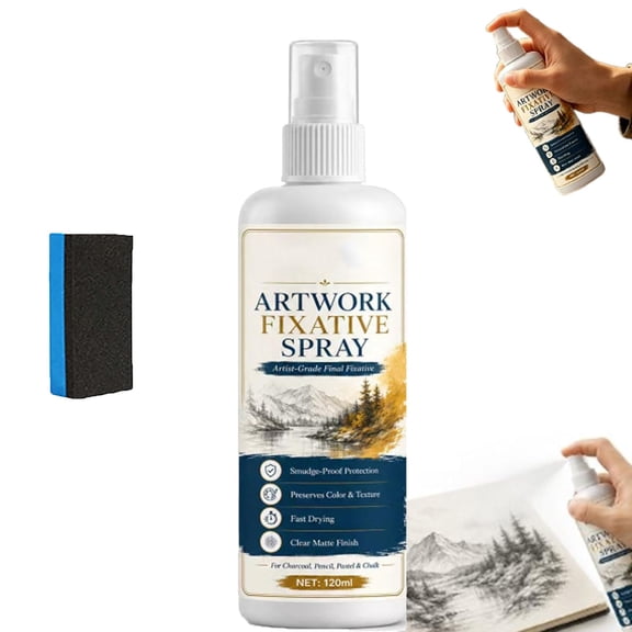 Fast Drying Fixative Spray, 4.06 Oz, Artwork Fixative Spray, for Charcoal, Pastel & Sketching,Dries Fast & Lasts