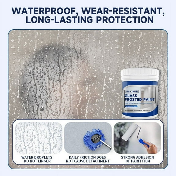 Fast-Drying Frosted Glass Paint Water-Resistant DIY Matte Coating Privacy Window Film Abrasion-Resistant Surface Treatment