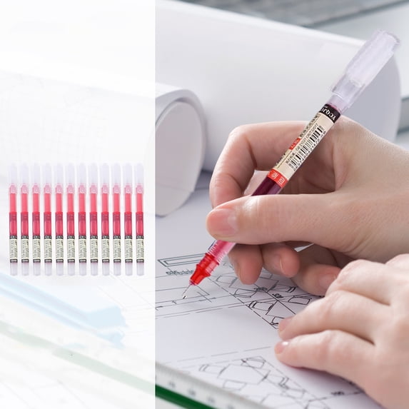 Fast-Drying Gel Ink Pens 0.5mm 12-Pack Box Set Student Stationery Office Pens 48ml Total Ink Supply Quick Dry Technology Smooth Writing for home Exam Bulk Writing Instrument Set