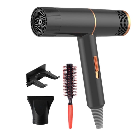 Fast-Drying Hair Dryer, Foldable Ionic with Storage Bag for Travel, Lightweight Portable Hairdryer for Women & Men, Negative, 2 Heating/Cold/2 Speed Settings