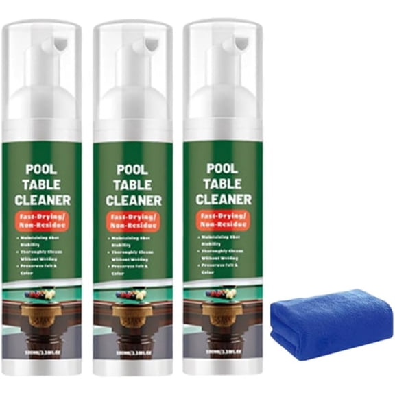 Fast Drying Pool Table Felt Cleaner Foam Billiard Tables Cleaner Spray With Brushes Billiard Tables Cleaner Spray Set 3pcs