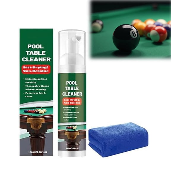 Fast-Drying Pool Table Felt Cleaner Foam, Quick Clean Pool Table Felt Cleaner Spray, Restores Felt Smoothness, Ready-to-Use Foam & Felt Safe, Essential for Home & Game Rooms