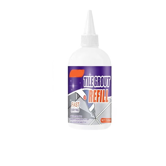 Fast Drying White Tile Grout Refill Repair Kit 150ml, Waterproof Grout Sealer for Tile Gaps Kitchen Bathroom Floors Easy Application Squeeze Bottle with Precision Nozzle