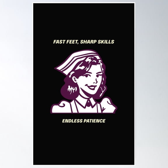 Fast Feet, Sharp Skills, Endless Patience Poster Wall Art, Modern Wall Decor, 12x18 UNFRAMED