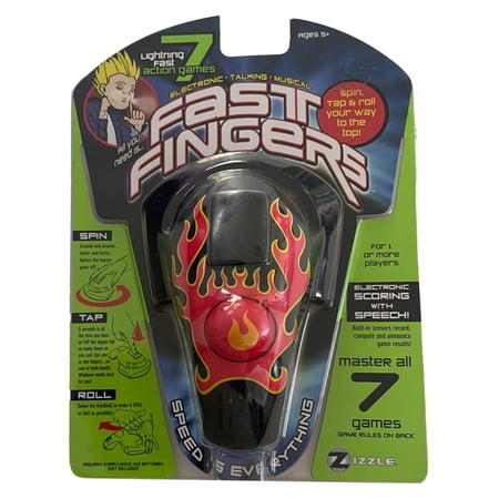 Fast Fingers Electronic Handheld Game - Black with Red Flame