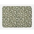 thumbnail image 1 of Fast Food Bath Mat, Hot Dogs Sandwich Hamburger Cheeseburger Taco Wraps Modern Dish, Plush Bathroom Decor Mat with Non Slip Backing, 29.5" X 17.5", Army Green Sage Green, by Ambesonne, 1 of 2