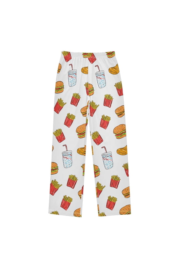 Fast Food Cartoon Pajama Pants Soft Lightweight Lounge Pants Bottoms Sleep Pants Warm Comfy