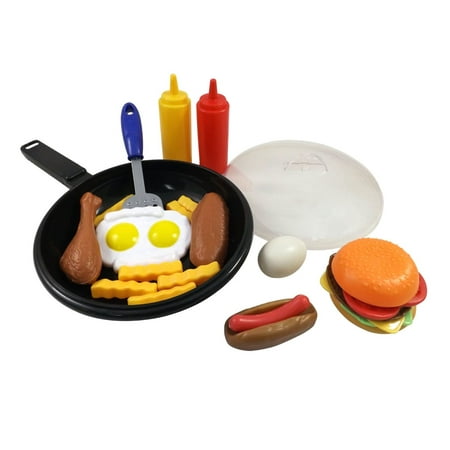 Fast Food Cooking Pan 25 Piece Kitchen Play Food Set Toy