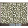 thumbnail image 1 of Ambesonne Fast Food Curtains 2 Panel Set, Hand-drawn Food Pattern, 108" x 108", Army Green Sage Green, 1 of 3