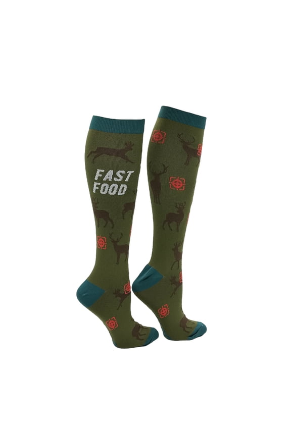 Fast Food Deer Funny Hunting Compression Socks for Men