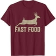 thumbnail image 1 of Fast Food Deer Hunter Funny Hunting Softstyle Unisex T-Shirt,Maroon Color,Size L, 1 of 5
