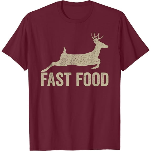 Fast Food Deer Hunter Funny Hunting Softstyle Unisex T-Shirt,Maroon Color,Size L