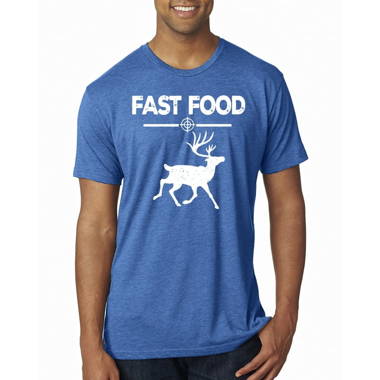 Fast Food Deer Hunting Humor Mens Premium Tri Blend T Shirt Vintage Royal Small