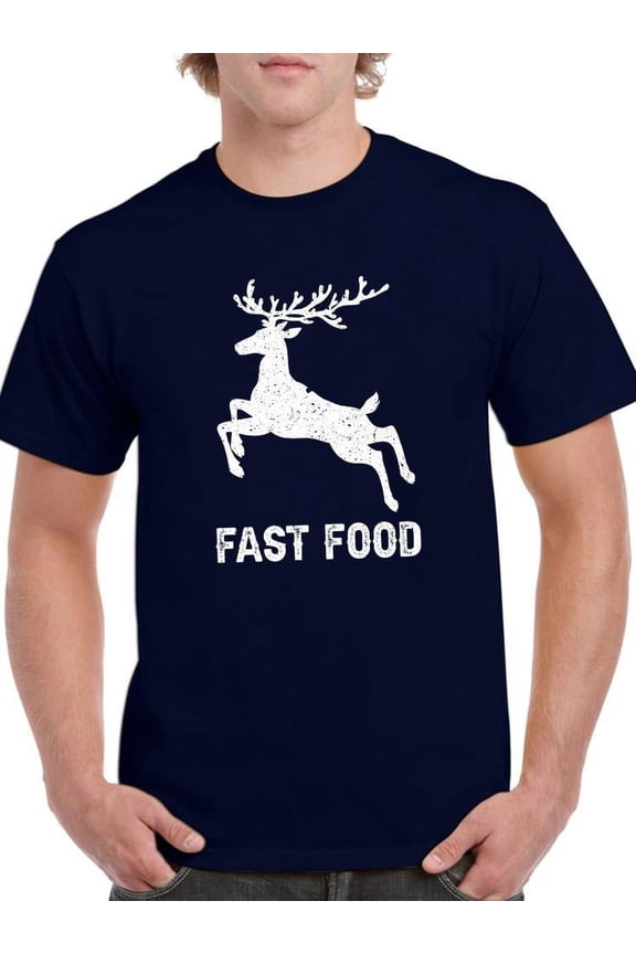 Fast Food Deer T-Shirt Men -Smartprints Designs, Male Large
