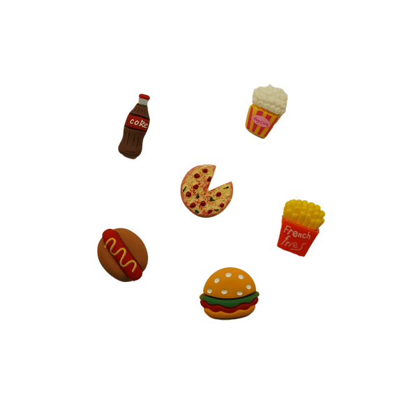 Fast Food Flat Backz Buttons Galore Sewing & Craft Buttons - Set of 3 Packs