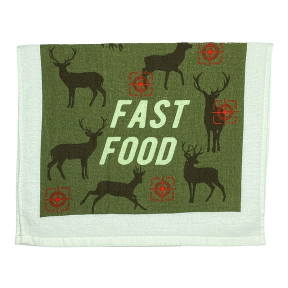 Fast Food Funny Deer Hunting Tea Towel