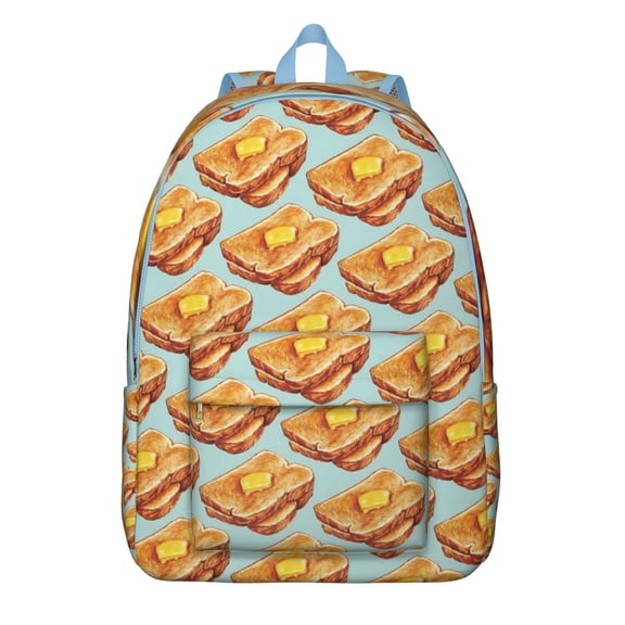 Fast Food Hamburger and Sandwich Pattern School Backpack, American Food Theme Large Capacity Travel Bag, Anti-theft Multifunctional Casual Daypack for Outdoor Use
