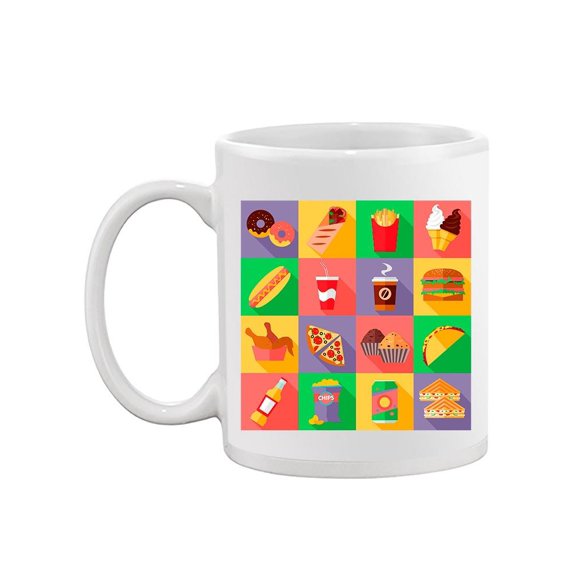 Fast Food Icons Design Mug Unisex's -Image by Shutterstock