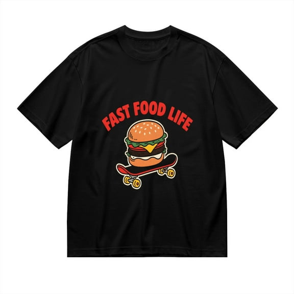 Fast Food Life, Burger Print, T Shirt for Men, Vintage Graphic Tees Men, 23806857,S