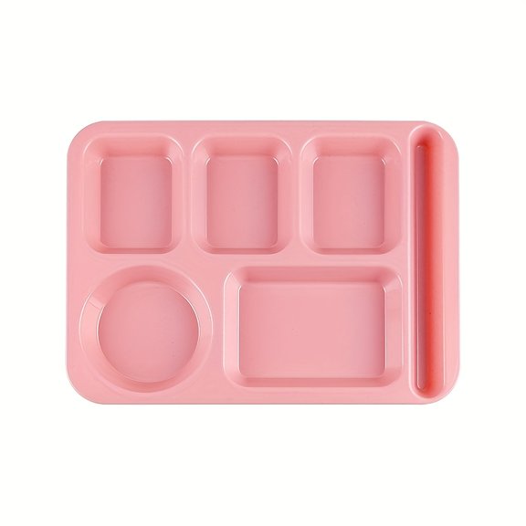 Fast Food Plate Bento Plate Plastic Plate Cafeteria Student Adult Large Capacity Compartment Plate Home Anti-Drop Rice Plate Partition Plate