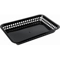 thumbnail image 1 of Fast Food Serving Baskets 10 Pack Of 11.8 x 8.47 Inch Rectangular Plastic Bread Fry Deli Baskets Reusable Microwavable Dishwashable Black Serving Trays For Rolls Sandwiches Burgers, 1 of 4