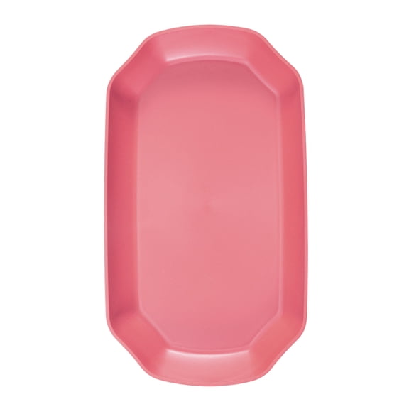 Fast Food Serving Trays, Oval Reusable Restaurant Serving Trays for Kitchen Restaurant Fruit Burger Lunch Dessert 11.4*6.3In Pink